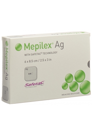 Medicazione in schiuma Mepilex Ag Safetac 6x8,5 cm in silicone 5 pezzi