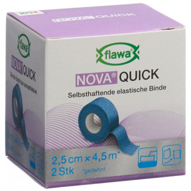 Flawa Nova Benda adesiva coesiva rapida 2,5 cmx4,5 m blu 2 pezzi