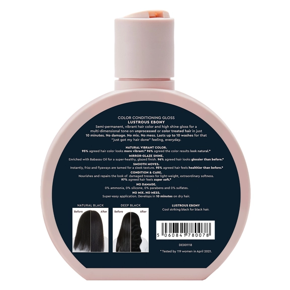 Gloss sublimante per capelli di colore blu-nero Lustrous Ebony 190ml