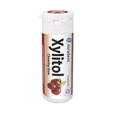 Miradent Xylitol gomma da masticare al mirtillo rosso 30 pezzi