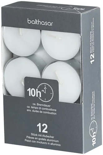 Lampada da tè Balthasar Maxi con tazza in alluminio bianco 10 h 12 pezzi