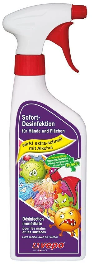 VEPO Disinfetta istantaneamente le superfici delle mani Spr 500ml