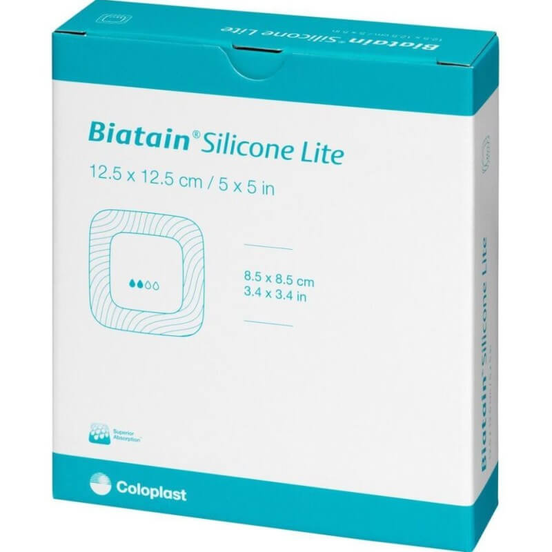 Medicazione in schiuma Biatain Silicone Lite 12,5x12,5 cm 10 pezzi