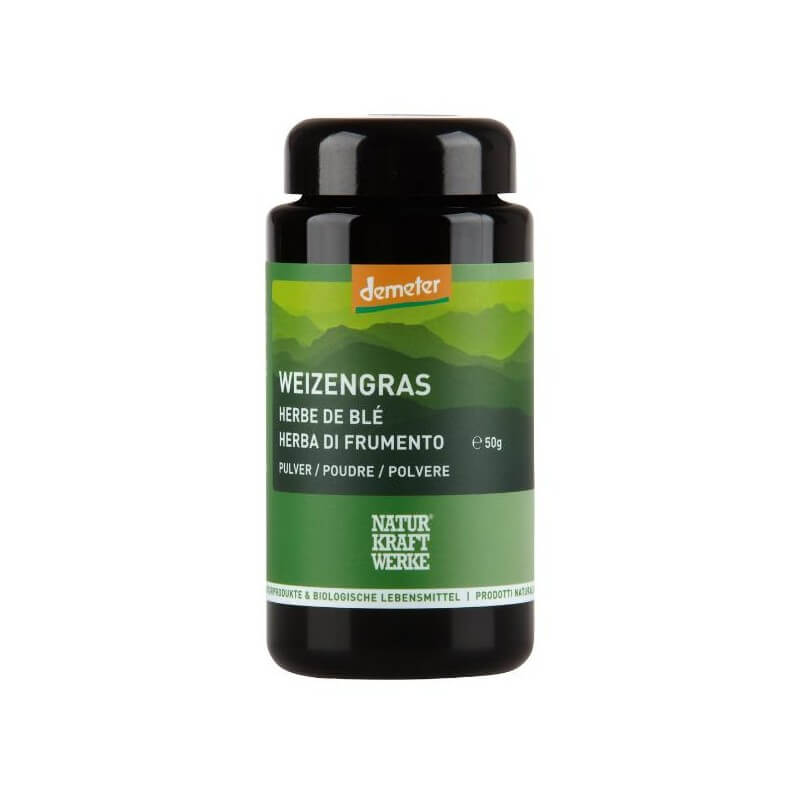NaturKraftWerke Erba di grano in polvere Demeter 50g