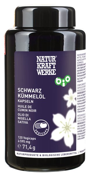 NaturKraftWerke Capsule di cumino nero 595 mg biologiche, 120 pezzi