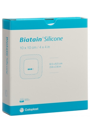 Biatain Medicazione in schiuma di silicone 10x10cm autoadesiva 10 pezzi