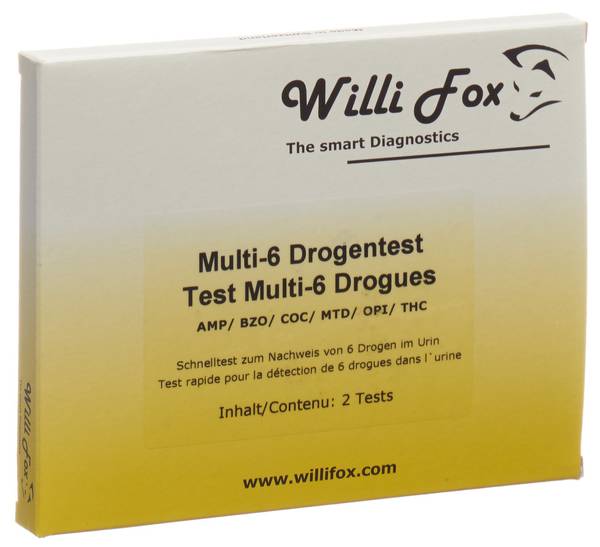 Willi Fox Test Antidroga Multi 6 Droghe Urina 2 pezzi