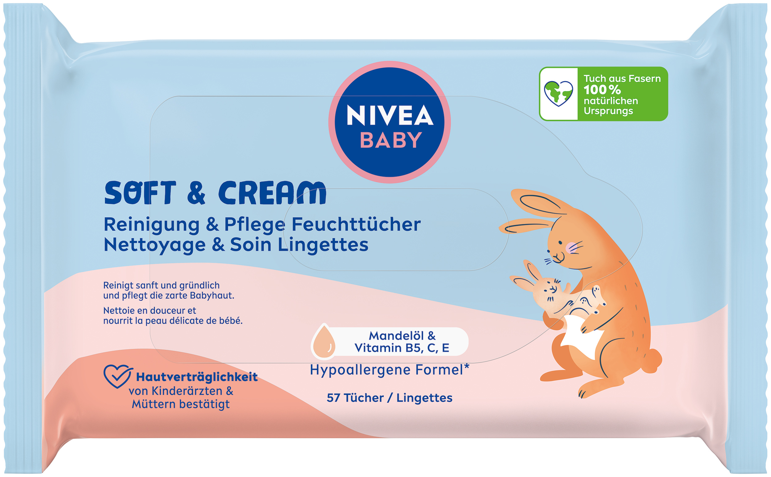 NIVEA BABY Salviettine umidificate Soft&Cream Btl 57 pezzi