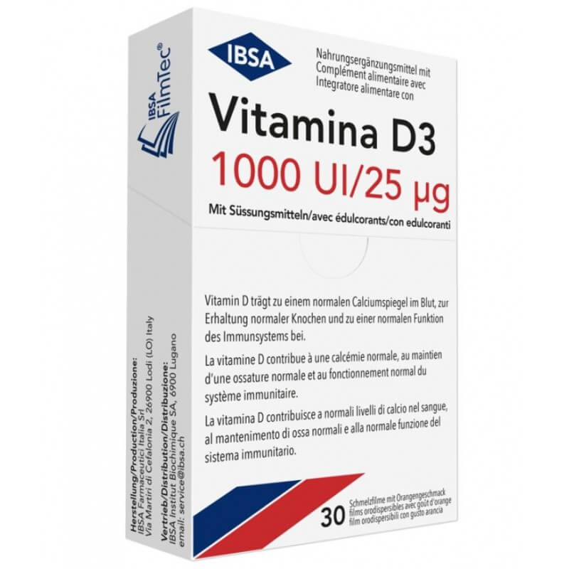 Vitamina D3 film di fusione 1000 U.I. 30 pezzi