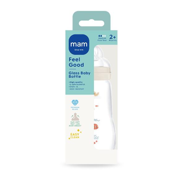 MAM Feel Good Glasflasche 260ml 2+ Monate Unisex