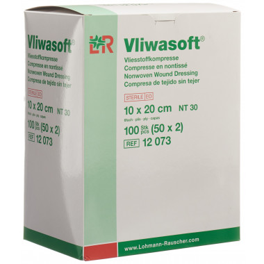 Vliwasoft compresse in tessuto non tessuto 10x20cm a 6 strati sterili 50 x 2 pezzi