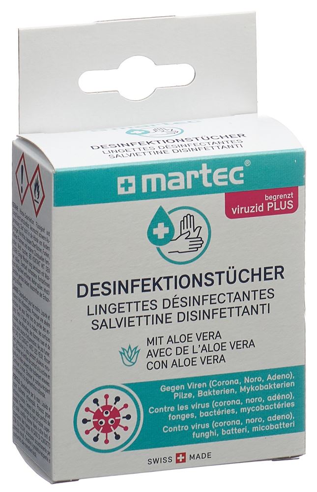Martec salviette disinfettanti con aloe vera 10 pezzi
