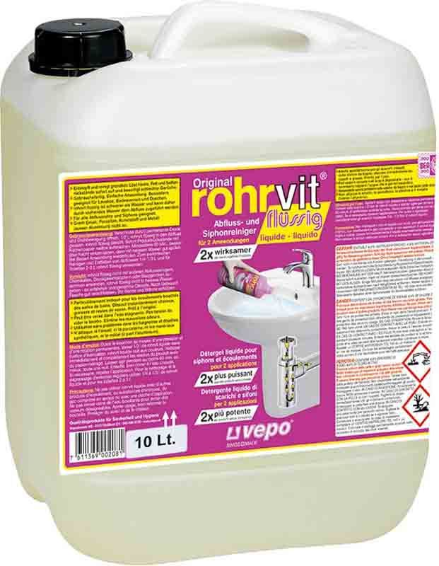 Rohrvit detergente liquido per scarichi pronto all'uso 10lt