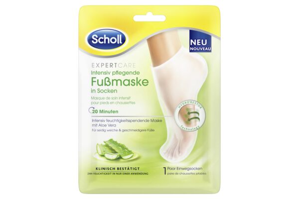 Scholl Maschera per piedi a cura intensiva Aloe Vera 2 pezzi