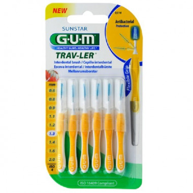 GUM Trav-Ler 1,3 mm ISO 4 conico giallo 6 pezzi