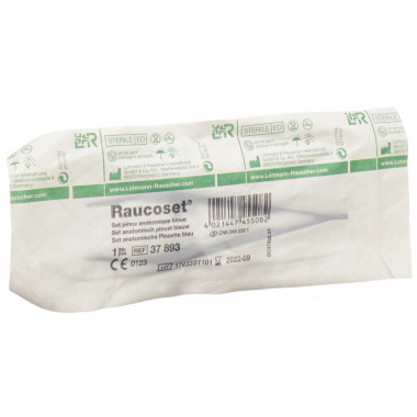 L+R Pinzette anatomisch blau steril