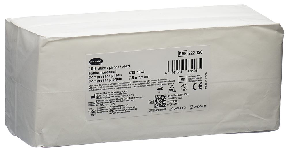 Compressione pieghevole FIV T17 7,5x7,5 cm 12 pieghe 100 pezzi
