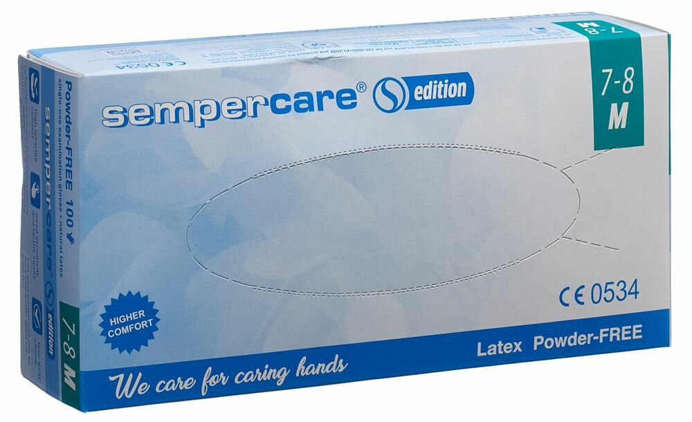CARE SERVE Sotto le mani Lattice M in polvere bianco non sterile Scatola 100 pezzi