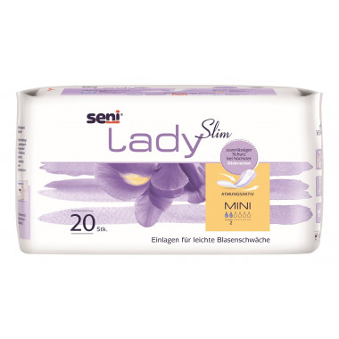 Seni Lady Slim Mini Pad traspirante anatomico 9,5x22,5cm 2 gocce 20 pezzi