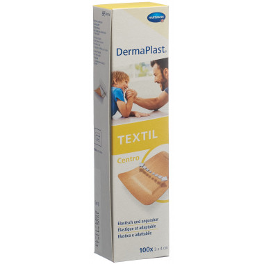 Dermaplast Textil Centro 3cmx4cm hautfarbig 100 Stück