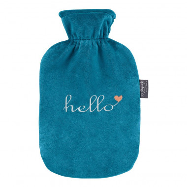 Fashy borsa dell'acqua calda 2l copertura in pile blu Ciao termoplastico