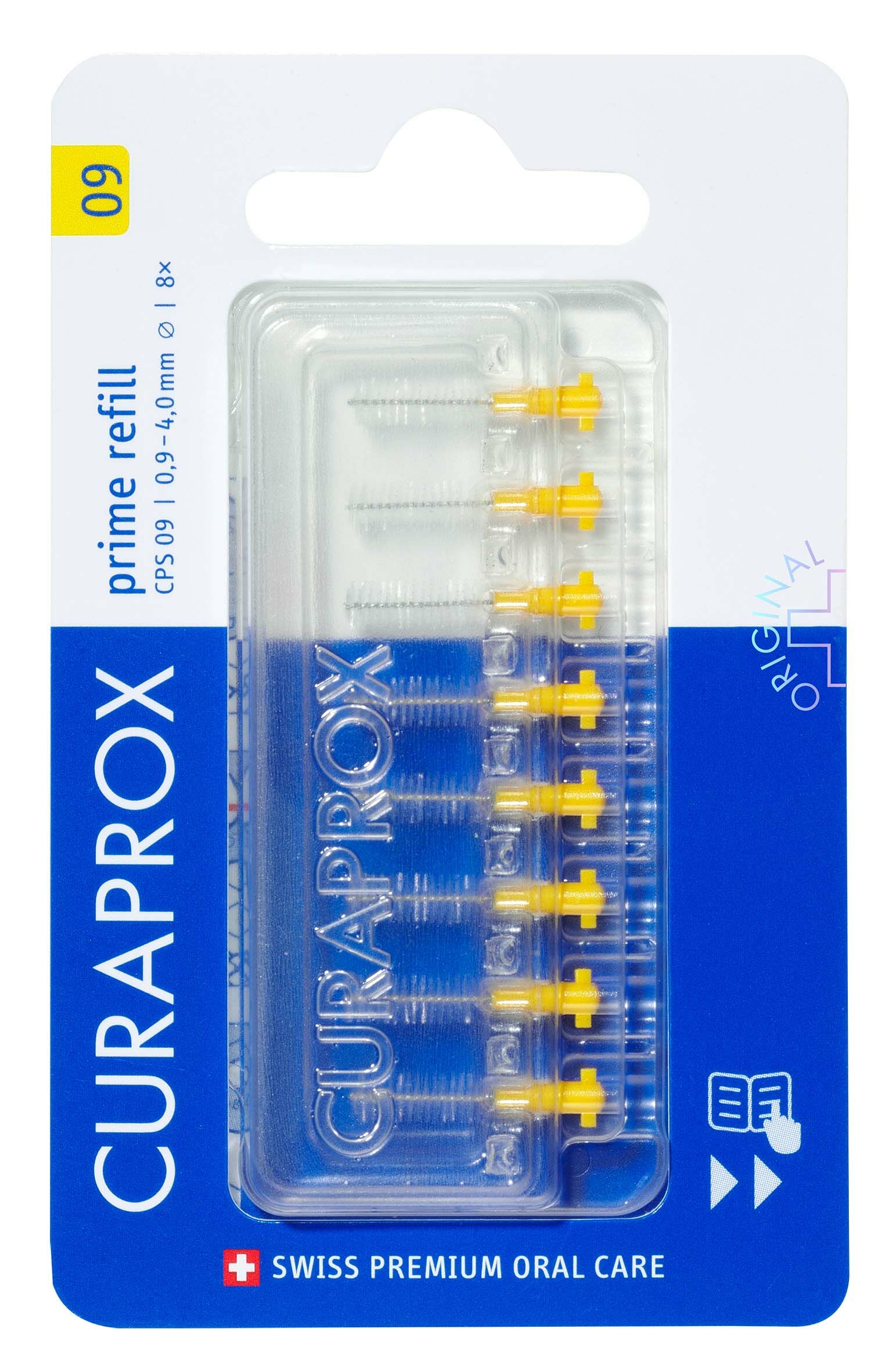 Curaprox CPS 09 prime refill scovolino interdentale giallo 8 pezzi