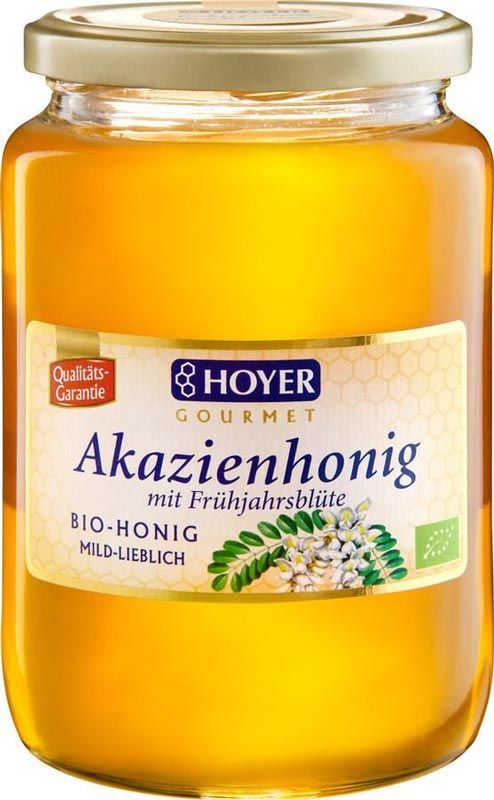 HOYER Miele di acacia con fiori primaverili biologico vasetto da 1 kg