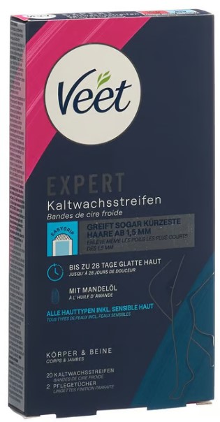 VEET EXPERT strisce di cera a freddo corpo e gambe 20 pezzi