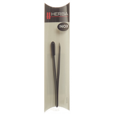 Pinzette Herba angolate in acciaio inox nero con logo Herba