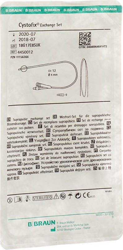 Set per lo scambio del palloncino Cystofix CH12 40 cm diritto con filo guida
