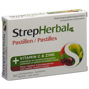 Pastiglie StrepHerbal al mentolo e alla ciliegia 24 pezzi