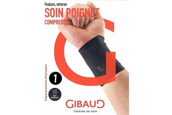 Bracciale di sostegno GIBAUD misura 1 13-15cm nero