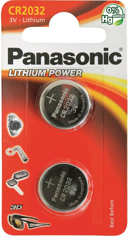Batterie Panasonic a bottone CR2032 2 pezzi