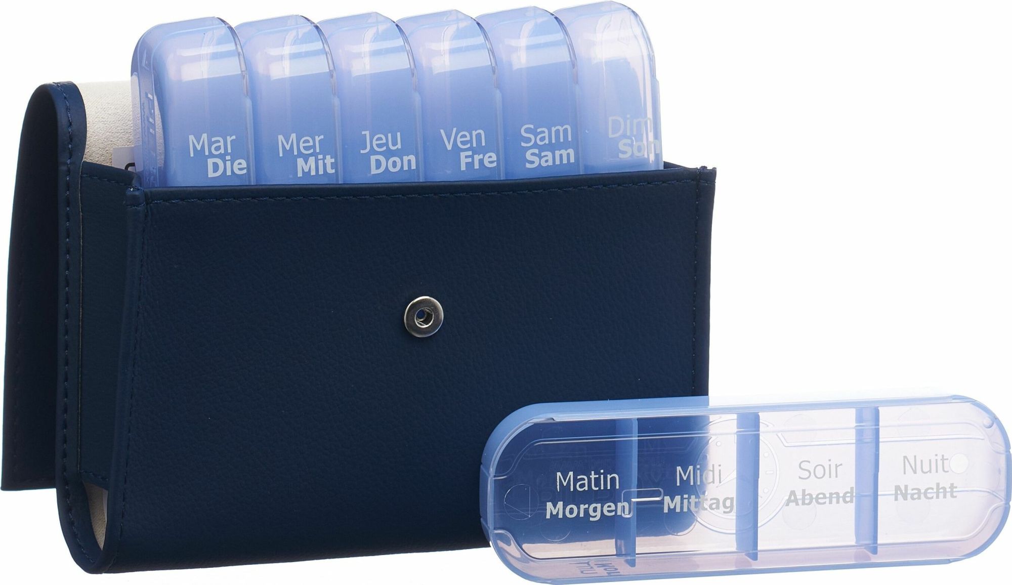 PILBOX Maxi dispenser per farmaci 7 giorni DE/FR Blu Navy