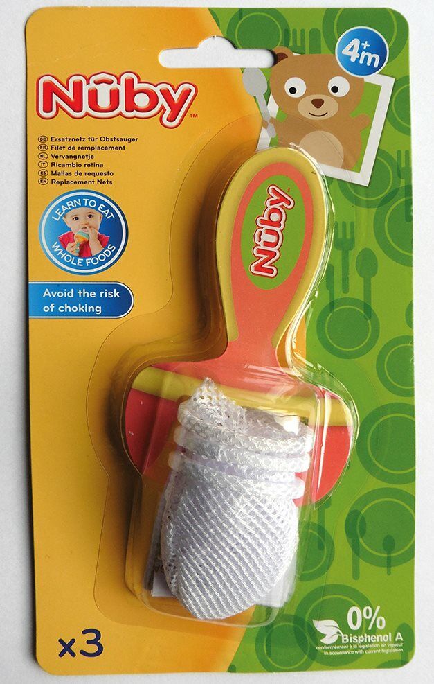Nûby reti di ricambio tettarelle per frutta Premium 3 pezzi