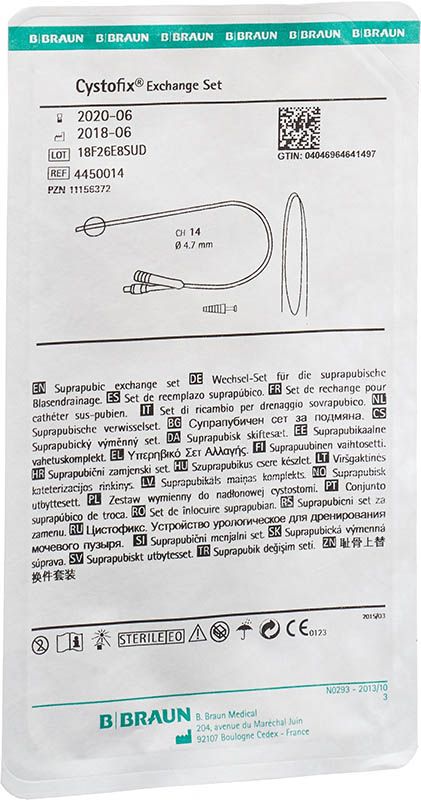 Set per lo scambio del palloncino Cystofix CH14 40 cm diritto con filo guida