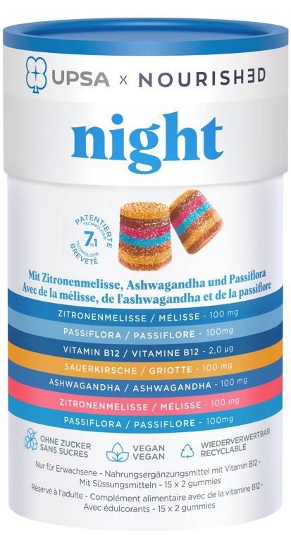 UPSA X NOURISHED Gomme da notte Scatola 30 pezzi