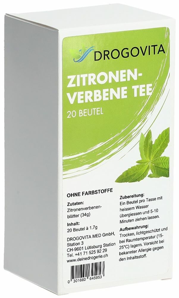 DROGOVITA Tè al limone e verbena Btl 20 pezzi