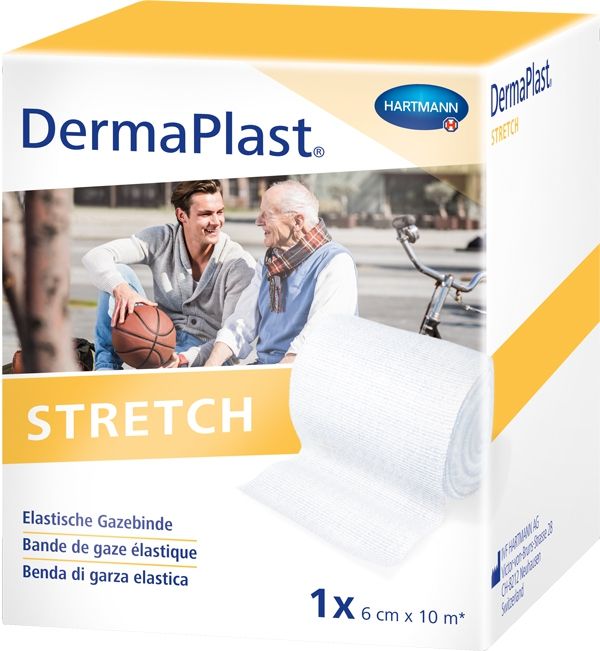 DermaPlast STRETCH benda di garza elastica 6cmx10m bianco