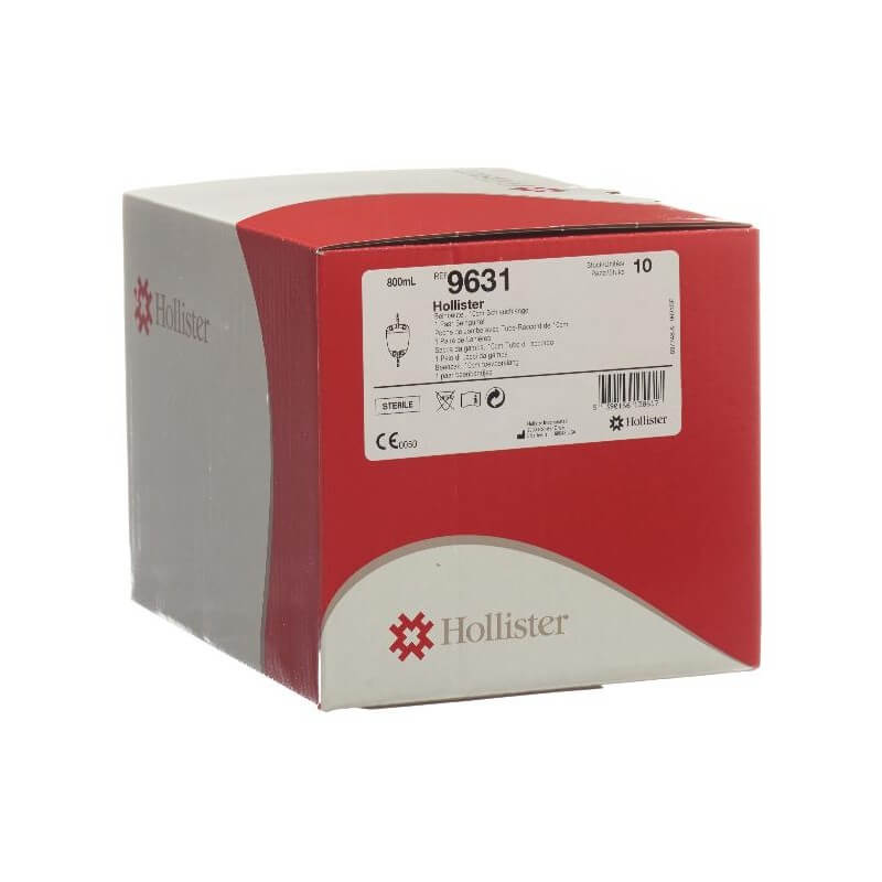 Hollister sacca per urina 800 ml con tubo di drenaggio 10 cm valvola di non ritorno sterile 10 pezzi
