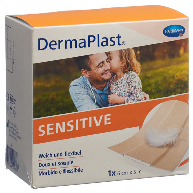 Dermaplast Sensitive Schnellverband 6cmx5m hautfarbig Rolle
