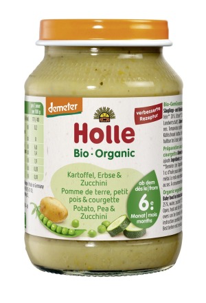 Vasetto di patate, piselli e zucchine Holle 190g