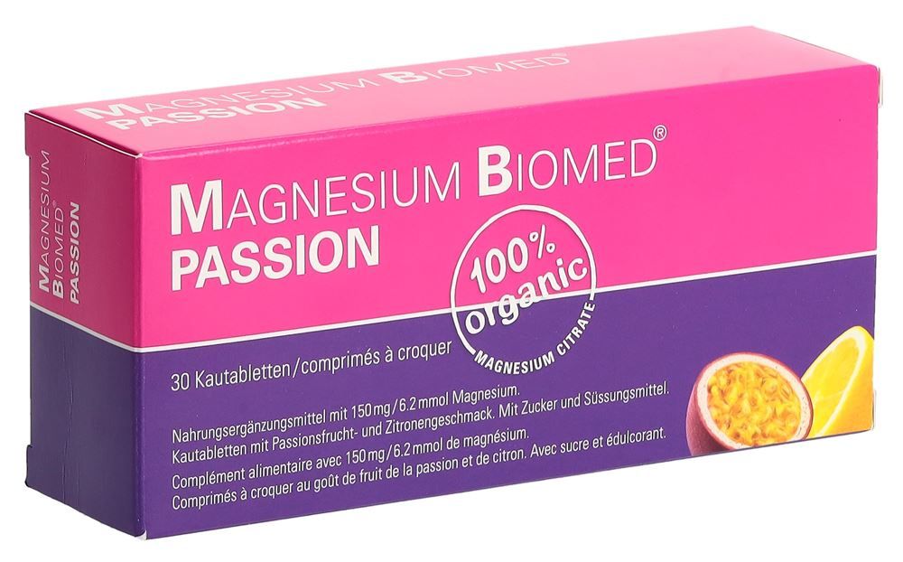 Magnesio Biomed compresse masticabili Passion 30 pezzi