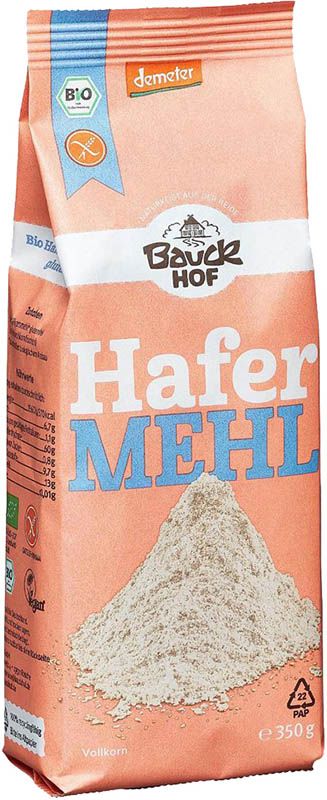 BAUCKHOF Farina integrale di avena senza glutine 350g