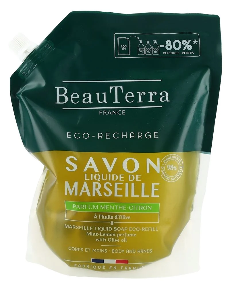 Sapone liquido BeauTerra Marsiglia Ricarica latte limone 900ml