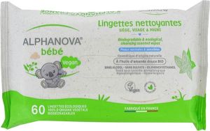 Alphanova BB Pflegetücher Mandelöl biologisch abbaubar 60 Stück