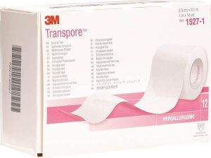3M Transpore rotolo intonaci 25mmx9,14m trasparente 12 pezzi