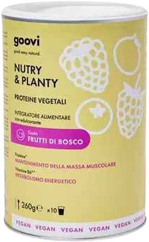 GOOVI NUTRY & PLANTY Proteine Vegane Frutti di Bosco 260g