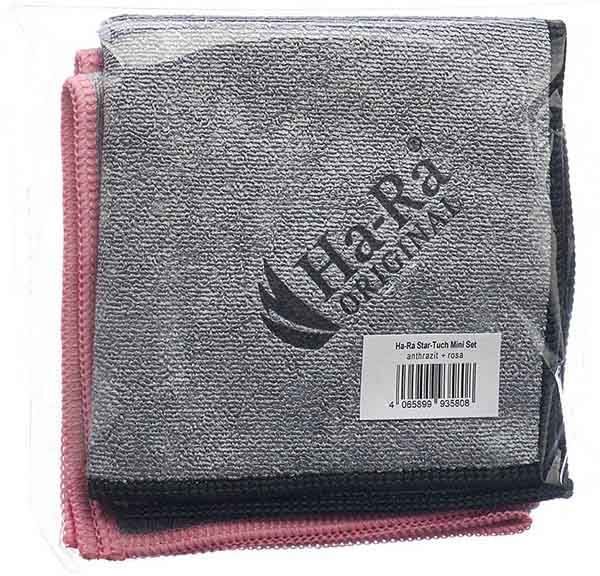 HA-RA Set mini panno Star antracite+rosa 2 pezzi