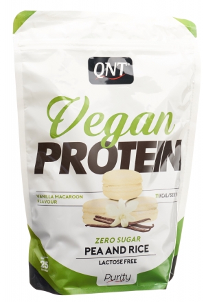QNT Vegan Protein Zero Senza Zucchero e Lattosio Vanilla Macaron Btl 500g